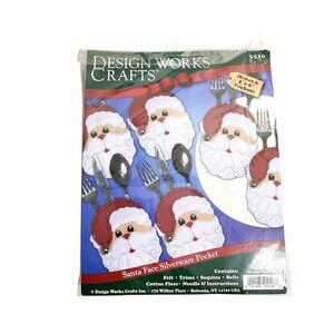 Design Works Crafts Santa Face Silverware Pockets Makes 6 Pockets 5526 New!